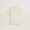 Αγορίστικο κρεμ T-shirt με ανάγλυφο λογότυπο