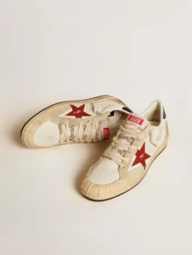 Ανδρικά Ball Star LTD από δέρμα νάπα με κόκκινο δερμάτινο αστέρι και δερμάτινη ετικέτα στη φτέρνα