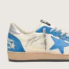 Ανδρικά Ball Star LTD από λευκό δέρμα με γαλάζιο δερμάτινο αστέρι