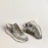 Ανδρικά παπούτσια με Running Sole από ανοιχτό μπλε νάιλον με μαύρο αστέρι και πράσινη δερμάτινη ετικέτα στη φτέρνα