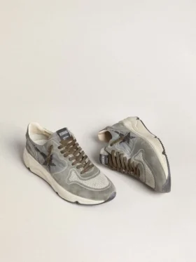 Ανδρικά παπούτσια με Running Sole από ανοιχτό μπλε νάιλον με μαύρο αστέρι και πράσινη δερμάτινη ετικέτα στη φτέρνα
