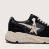 Ανδρικά παπούτσια με Running Sole από μαύρο δέρμα νάπα και σουέτ με λευκό αστέρι