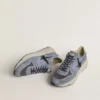 Ανδρικά παπούτσια Running Sole από ανοιχτό μπλε νάιλον και νουμπούκ με μαύρο αστέρι