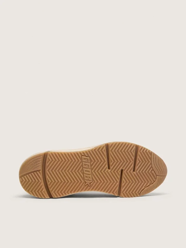 Ανδρικά παπούτσια Running Sole με πλέγμα και λευκή νάπα