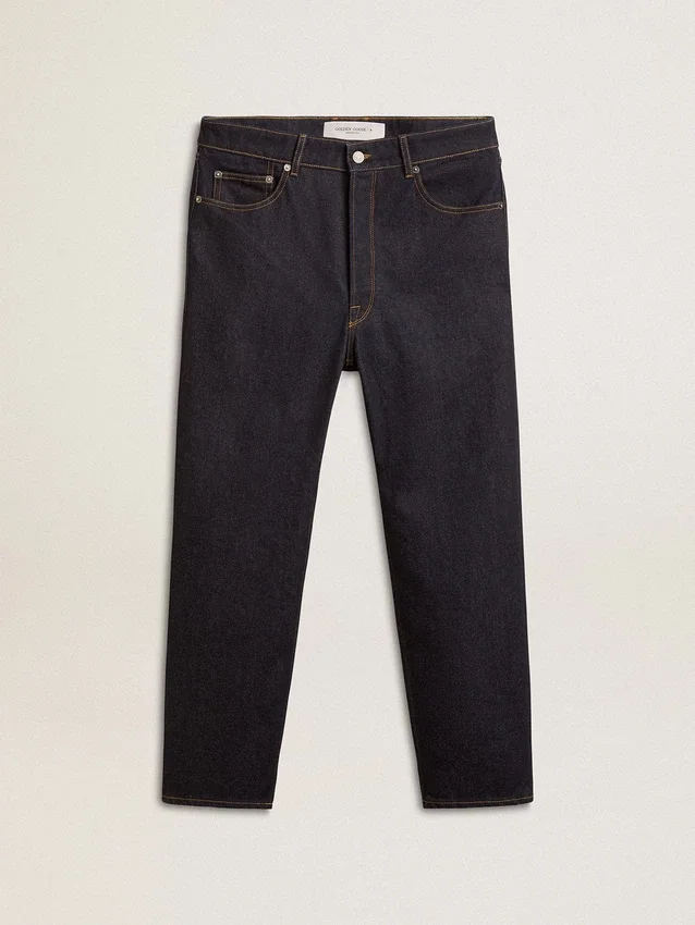 Ανδρικά σκούρα μπλε τζιν από denim ενός πλυσίματος