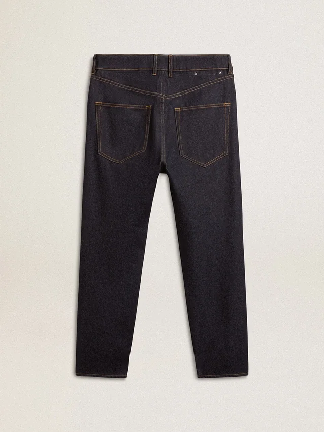Ανδρικά σκούρα μπλε τζιν από denim ενός πλυσίματος