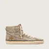 Ανδρικά Slide Sneakers από σουέτ σε χρώμα καπνού με κρύσταλλα και αστέρι από σουέτ σε χρώμα καπνού