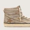 Ανδρικά Slide Sneakers από σουέτ σε χρώμα καπνού με κρύσταλλα και αστέρι από σουέτ σε χρώμα καπνού