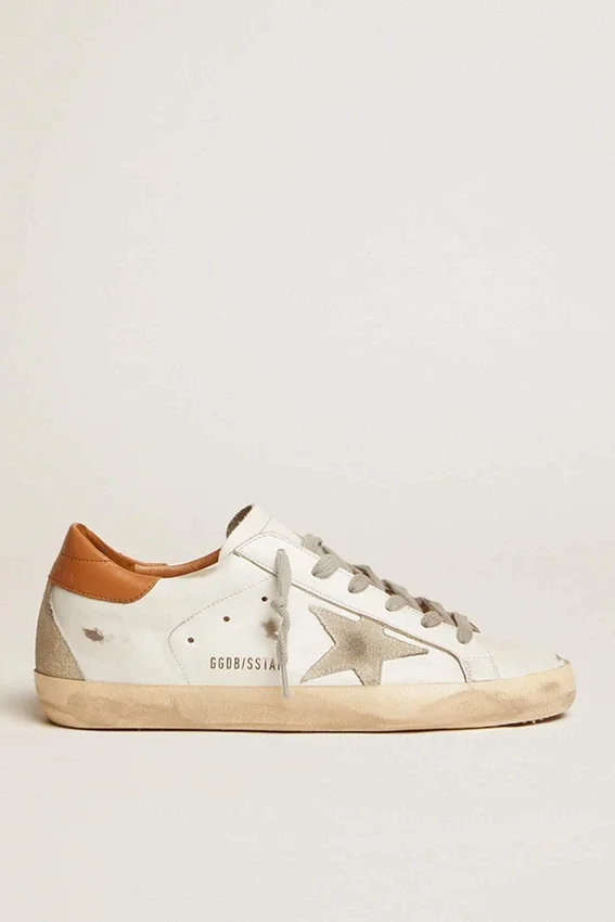 Ανδρικά Sneakers Super-Star με αστέρι από σουέτ και καφέ λωρίδα στη φτέρνα