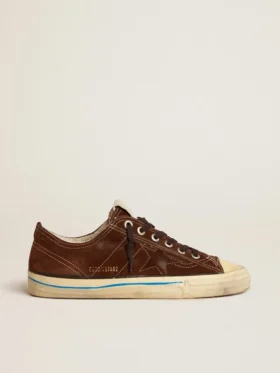 Ανδρικά Sneakers V-Star LTD από σκούρο καφέ σουέτ με αστέρι σε τόνους του ίδιου χρώματος