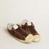Ανδρικά Sneakers V-Star LTD από σκούρο καφέ σουέτ με αστέρι σε τόνους του ίδιου χρώματος