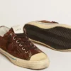Ανδρικά Sneakers V-Star LTD από σκούρο καφέ σουέτ με αστέρι σε τόνους του ίδιου χρώματος