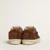 Ανδρικά Sneakers V-Star LTD από σκούρο καφέ σουέτ με αστέρι σε τόνους του ίδιου χρώματος