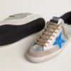 Ανδρικά Super-Star LTD από ασημί μεταλλικό σουέτ με δερμάτινο αστέρι και λουράκι φτέρνας από σουέτ