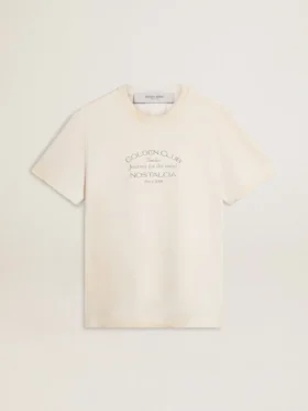 Ανδρικό λευκό T-shirt σε vintage στυλ με τύπωμα μπροστά
