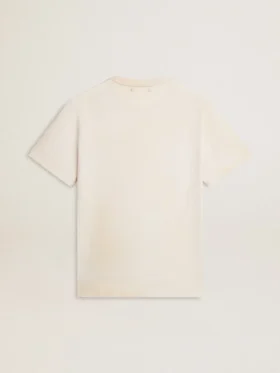 Ανδρικό λευκό T-shirt σε vintage στυλ με τύπωμα μπροστά