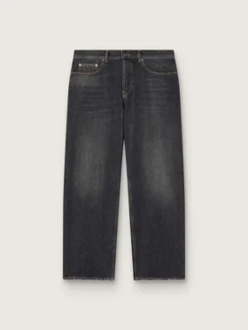 Ανδρικό μαύρο τζιν με εφέ stonewashed