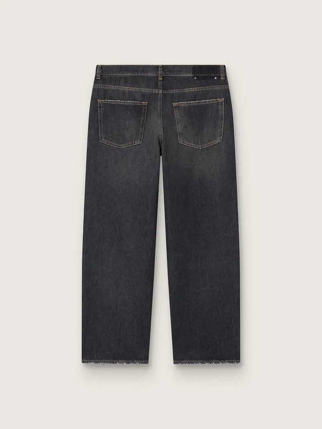 Ανδρικό μαύρο τζιν με εφέ stonewashed