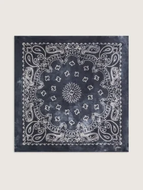 Ανθρακί κασκόλ με μοτίβο paisley