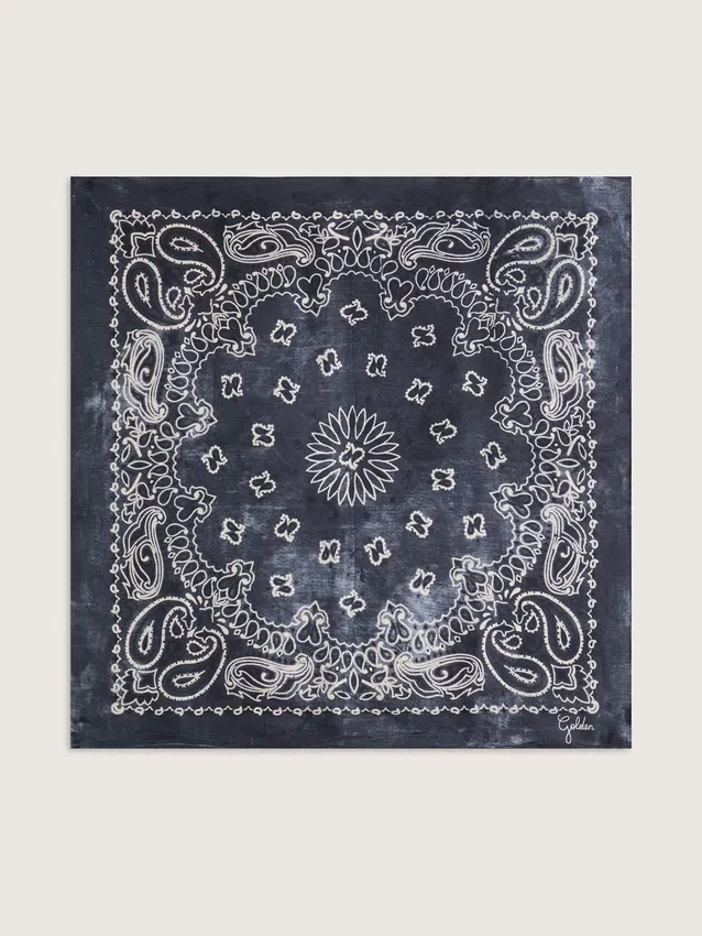 Ανθρακί κασκόλ με μοτίβο paisley