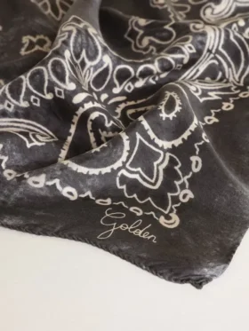 Ανθρακί κασκόλ με μοτίβο paisley
