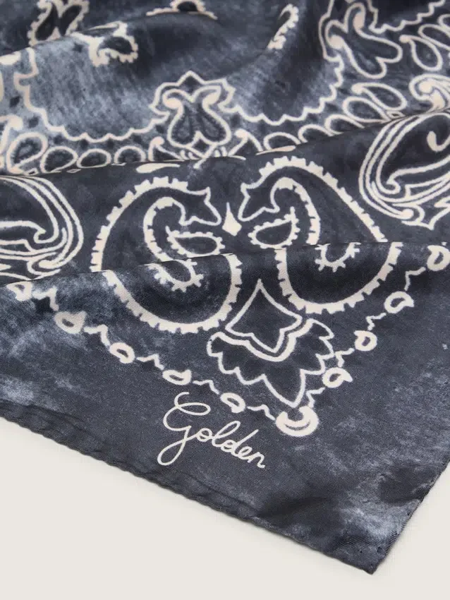 Ανθρακί κασκόλ με μοτίβο paisley