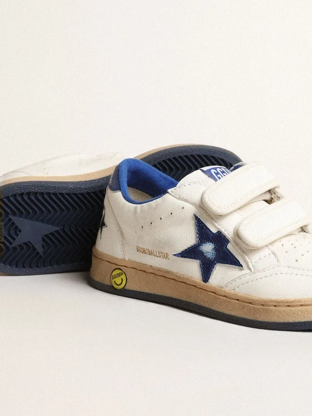 Ball Star Junior με μπλε μεταλλικό δερμάτινο αστέρι και λωρίδα στη φτέρνα