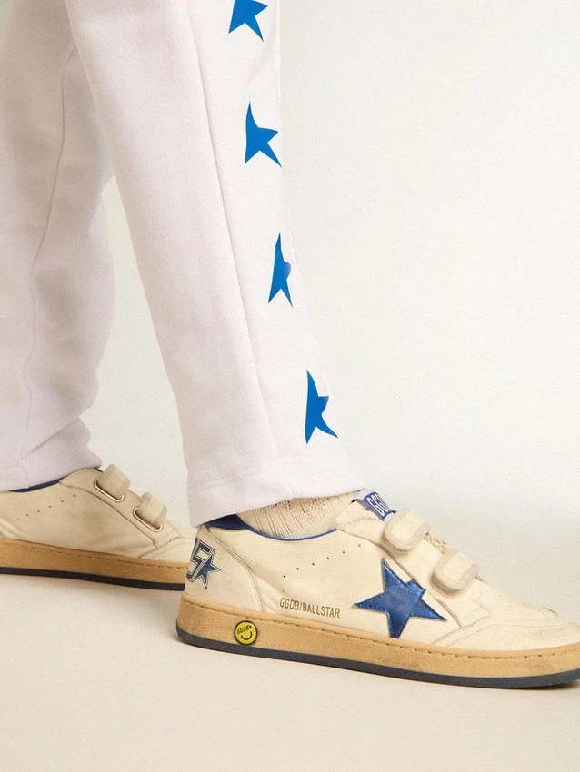 Ball Star Junior με μπλε μεταλλικό δερμάτινο αστέρι και λωρίδα στη φτέρνα