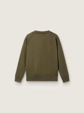 Χρυσό φούτερ unisex από βαμβάκι σε στρατιωτικό πράσινο με ανάποδο λογότυπο