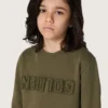Χρυσό φούτερ unisex από βαμβάκι σε στρατιωτικό πράσινο με ανάποδο λογότυπο