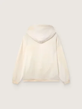 Φούτερ με κουκούλα Star, unisex, από λευκό βαμβάκι με τυπωμένο λογότυπο