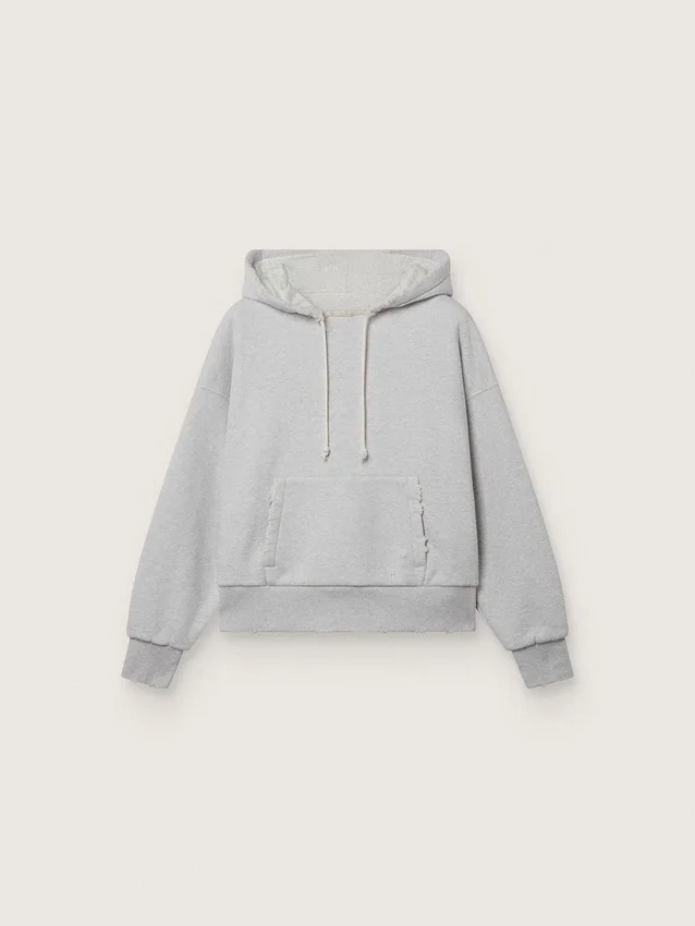 Φούτερ με κουκούλα Star, unisex, από βαμβάκι σε γκρι μελανζέ