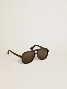 Γυαλιά ηλίου τύπου Aviator με μαύρο σκελετό και φακούς