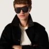 Γυαλιά ηλίου τύπου Aviator με μαύρο σκελετό και φακούς