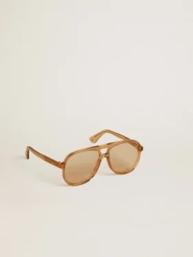 Γυαλιά ηλίου τύπου Aviator με σκελετό και φακούς σε χρώμα μελιού