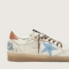 Γυναικεία Ball Star LTD από λευκό δέρμα με γαλάζιο κεντημένο αστέρι