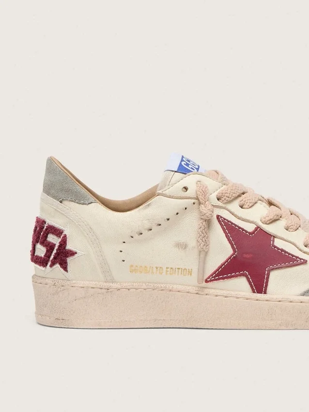 Γυναικεία Ball Star LTD από νάπα με δερμάτινο αστέρι και ασημί σουέτ λουράκι στη φτέρνα