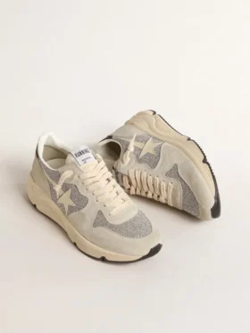 Γυναικεία παπούτσια Running Sole διακοσμημένα με κρύσταλλα Swarovski και αστέρι σε χρώμα ελεφαντόδοντου
