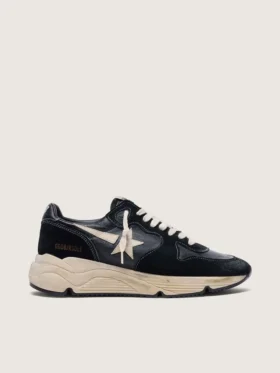 Γυναικεία παπούτσια Running Sole σε μαύρο δέρμα νάπα και σουέτ