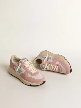 Γυναικεία Running Sole με γκρι πλέγμα και σουέτ με ασημένιο αστέρι με γκλίτερ