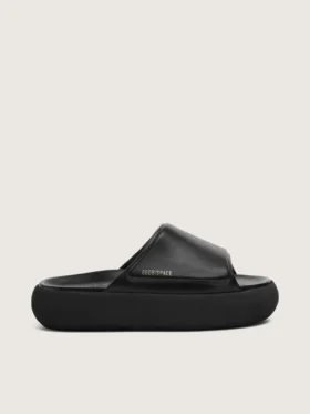 Ανδρικά slip-on Space-Star από μαύρο δέρμα