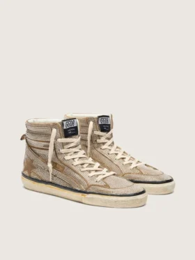 Γυναικεία Sneakers LAB από σουέτ σε χρώμα καπνού με κρύσταλλα και αστέρι από σουέτ σε χρώμα καπνού