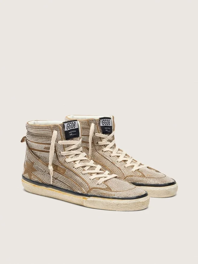 Γυναικεία Sneakers LAB από σουέτ σε χρώμα καπνού με κρύσταλλα και αστέρι από σουέτ σε χρώμα καπνού
