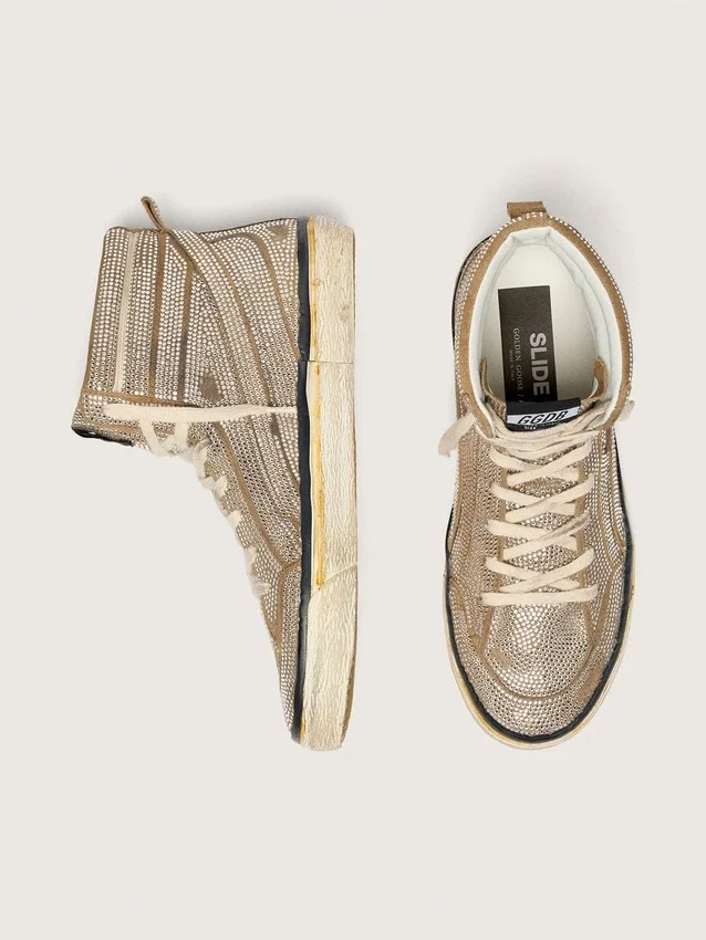 Γυναικεία Sneakers LAB από σουέτ σε χρώμα καπνού με κρύσταλλα και αστέρι από σουέτ σε χρώμα καπνού