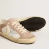 Γυναικεία Sneakers Super-Star από ροζ σουέτ με ασημί μεταλλικό δερμάτινο αστέρι