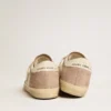 Γυναικεία Sneakers Super-Star από ροζ σουέτ με ασημί μεταλλικό δερμάτινο αστέρι