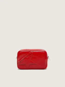 Γυναικεία Star Bag από κόκκινο βαμμένο δέρμα με αστέρι σε τόνους του ίδιου χρώματος