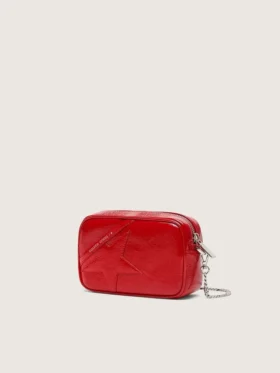 Γυναικεία Star Bag από κόκκινο βαμμένο δέρμα με αστέρι σε τόνους του ίδιου χρώματος