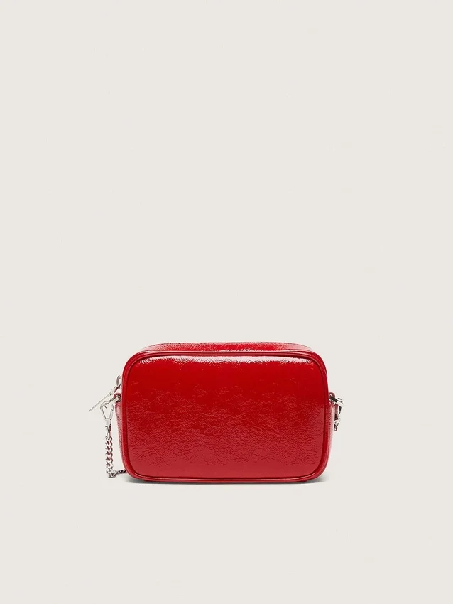 Γυναικεία Star Bag από κόκκινο βαμμένο δέρμα με αστέρι σε τόνους του ίδιου χρώματος