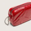 Γυναικεία Star Bag από κόκκινο βαμμένο δέρμα με αστέρι σε τόνους του ίδιου χρώματος